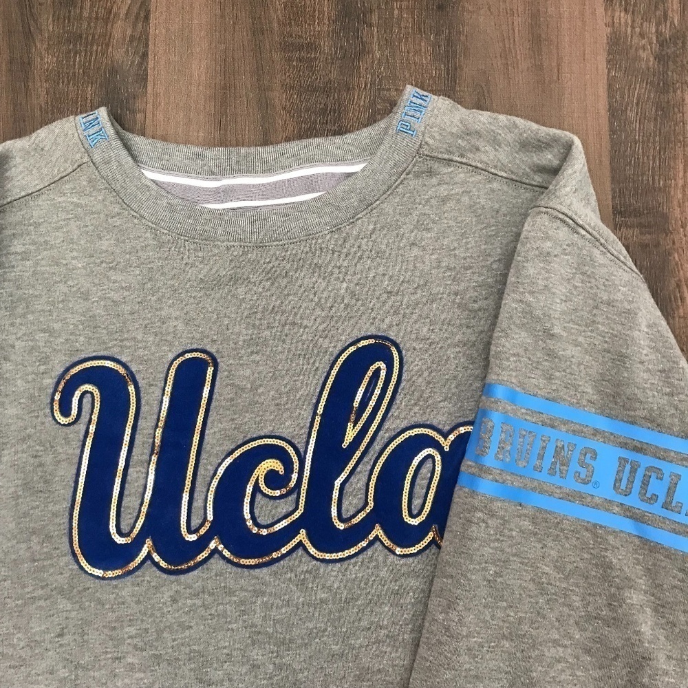 PINK UCLA Bruins Oversize Sweatshirt Sequin Logo - Picture 6 of 9